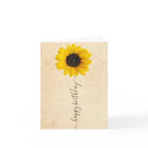 Heldere zonnebloem | Rustisch Wenskaart op de gebo