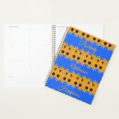 Heldere Zonnegele Bloemen Inspirerend Royal Blue Planner (Display)