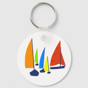 Heldere Zonnige Zeilboten Sleutelhanger