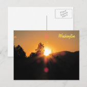 Heldere zonsondergang boven Washington Briefkaart (Voorkant / Achterkant)