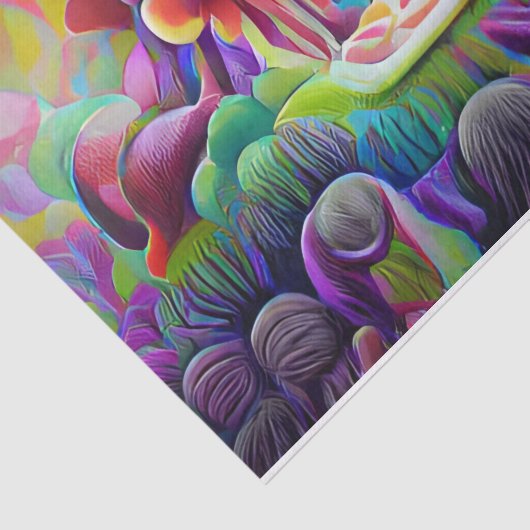 Helderend kleurrijk Psychedelisch Patroon Tissuepapier (Detail)