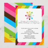 Helderend regenboogstripe dunne Baby shower Kaart (Voorkant / Achterkant)