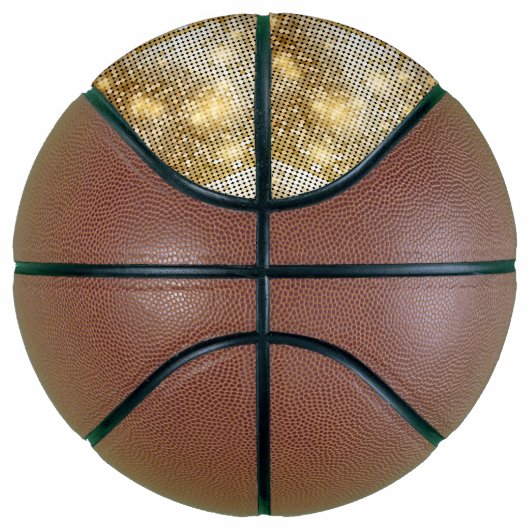 Helderende gouden sequoietjes in glitters disco ba basketbal (Rechts)