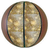 Helderende gouden sequoietjes in glitters disco ba basketbal (Verticaal)