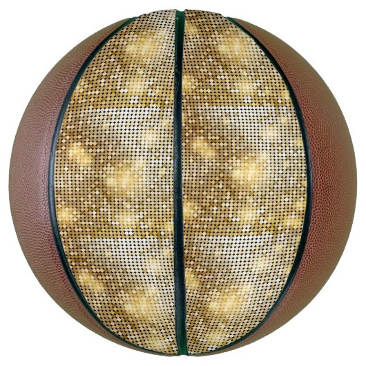 Helderende gouden sequoietjes in glitters disco ba basketbal (Verticaal)