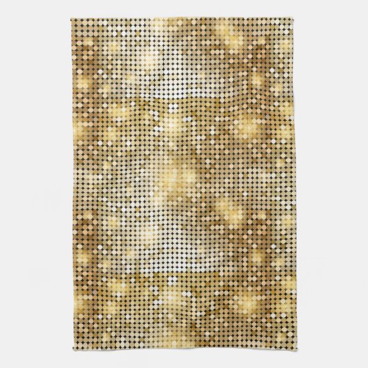 Helderende gouden sequoietjes in glitters disco ba theedoek (Verticaal)