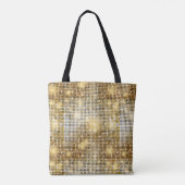 Helderende gouden sequoietjes in glitters disco ba tote bag (Achterkant)
