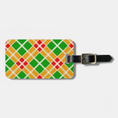 Heldergeel Argyl-groen patroonaccessoire Bagagelabel (Voorkant horizontaal)