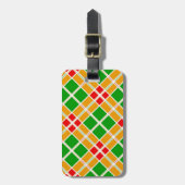 Heldergeel Argyl-groen patroonaccessoire Bagagelabel (Voorkant verticaal)