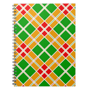 Heldergeel Argyl-groen patroonaccessoire Notitieboek