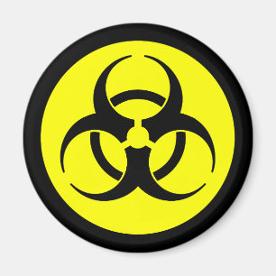 Heldergeel biogevaarsymbool Magnet Magneet