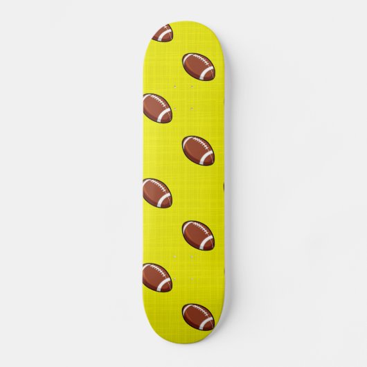 Heldergeel en bruin Football Pattern Skateboard (Voorkant)