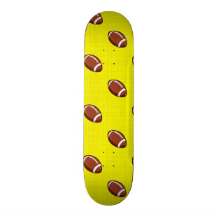 Heldergeel en bruin Football Pattern Skateboard