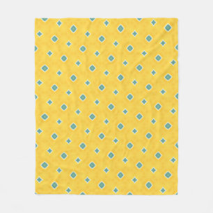 Heldergeel en Griet Confetti Squares Fleece Deken