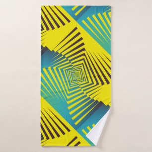 Heldergeel Groen Abstract Oerwoud Stijlpatroon Badhanddoek