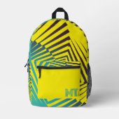 Heldergeel Groen Abstract Oerwoud Stijlpatroon Bedrukte Rugzak (Voorkant)