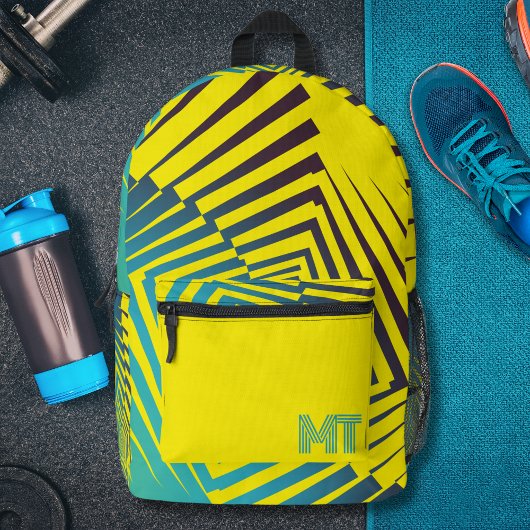 Heldergeel Groen Abstract Oerwoud Stijlpatroon Bedrukte Rugzak