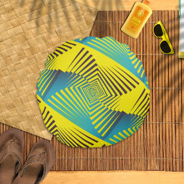 Heldergeel Groen Abstract Oerwoud Stijlpatroon Rond Kussen