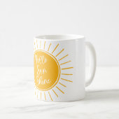 Heldergeel Hallo Sun Shine Cute Koffiemok (Voorkant rechts)