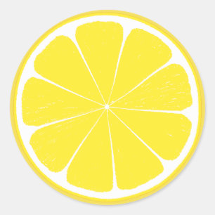 Heldergeel lemon Citrus Fruit Slice-ontwerp Ronde Sticker