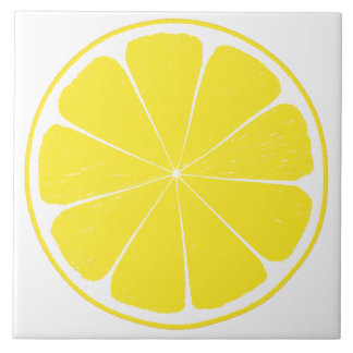 Heldergeel lemon Citrus Fruit Slice-ontwerp Tegeltje