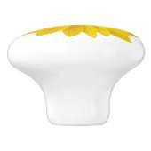 Heldergeel zonnebloempel keramische knop (Zijkant)