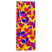 Heldergekleurd hart | VALENTIJNSDAG Wijn Cadeautas (Achterkant)