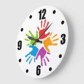 Heldergekleurde diversiteit Handhand-prints Grote Klok (Hoek)