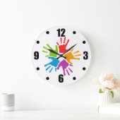 Heldergekleurde diversiteit Handhand-prints Grote Klok (Huis)