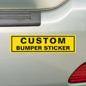 Heldergele aangepaste Bumpersticker (Op auto)