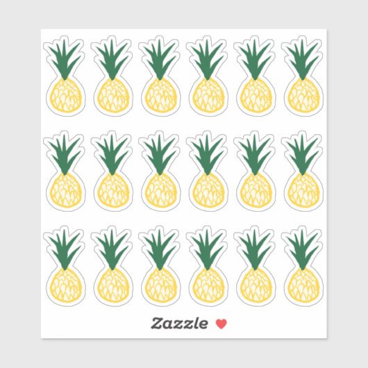 Heldergele ananananastickers sticker (Vel)