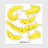 Heldergele Banaan Slugs Sticker Set (Vel)