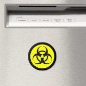 Heldergele Biohazard Symbool Magneet (Insitu (Vaatwasser))
