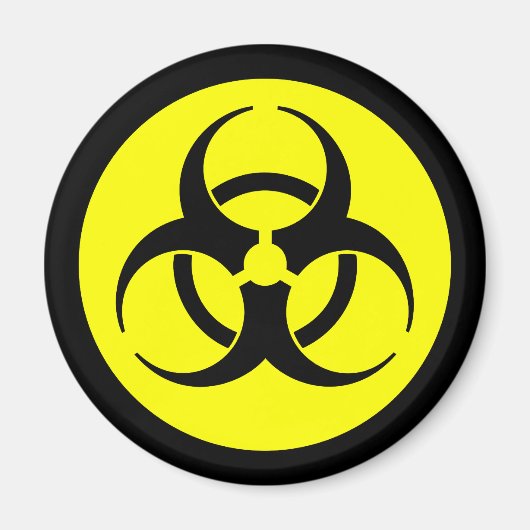 Heldergele Biohazard Symbool Magneet (Voorkant)
