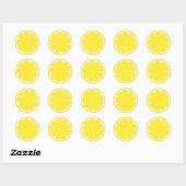 Heldergele citroen Citrus Fruit Slice Design Ronde Sticker (Vel)