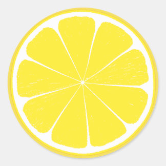 Heldergele citroen Citrus Fruit Slice Design Ronde Sticker