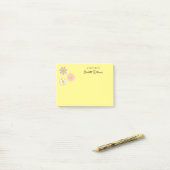 Heldergele Daisy Bloemen Leuke Custom Post-it® Notes (Op bureau)