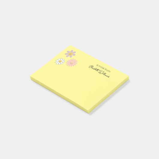 Heldergele Daisy Bloemen Leuke Custom Post-it® Notes (Schuin)