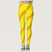 Heldergele fasksoftenbalkramen (naden) leggings (Voorkant)