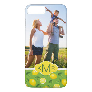 Heldergele lemonpatroon Foto toevoegen iPhone 8 Plus / 7 Plus Hoesje