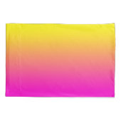 Heldergele neonroze gradiënt kussensloop (Achterkant)