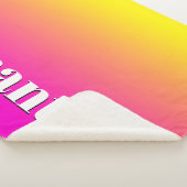 Heldergele neonroze gradiënt sherpa deken (3/4)