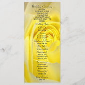 Heldergele roos bloemenkerk huwelijksprogramma programma (Achterkant)