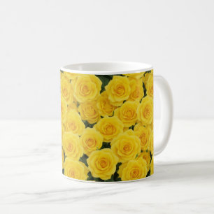 Heldergele rozen koffiemok