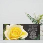 Heldergele rozenweddenschappen kaart (Staand voorkant)