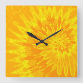 Heldergele spierklok vierkante klok
