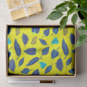 Heldergele tropische lederen patroon tissuepapier (Geschenk)