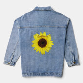 Heldergele Zonnebloem Bloemen Fotografisch Denim Jacket (Achterkant)