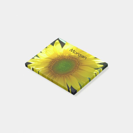 Heldergele zonnebloem post-it® notes (Schuin)