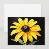 Heldergele zwarte ogen Susan Waterverf Briefkaart (Voorkant / Achterkant)